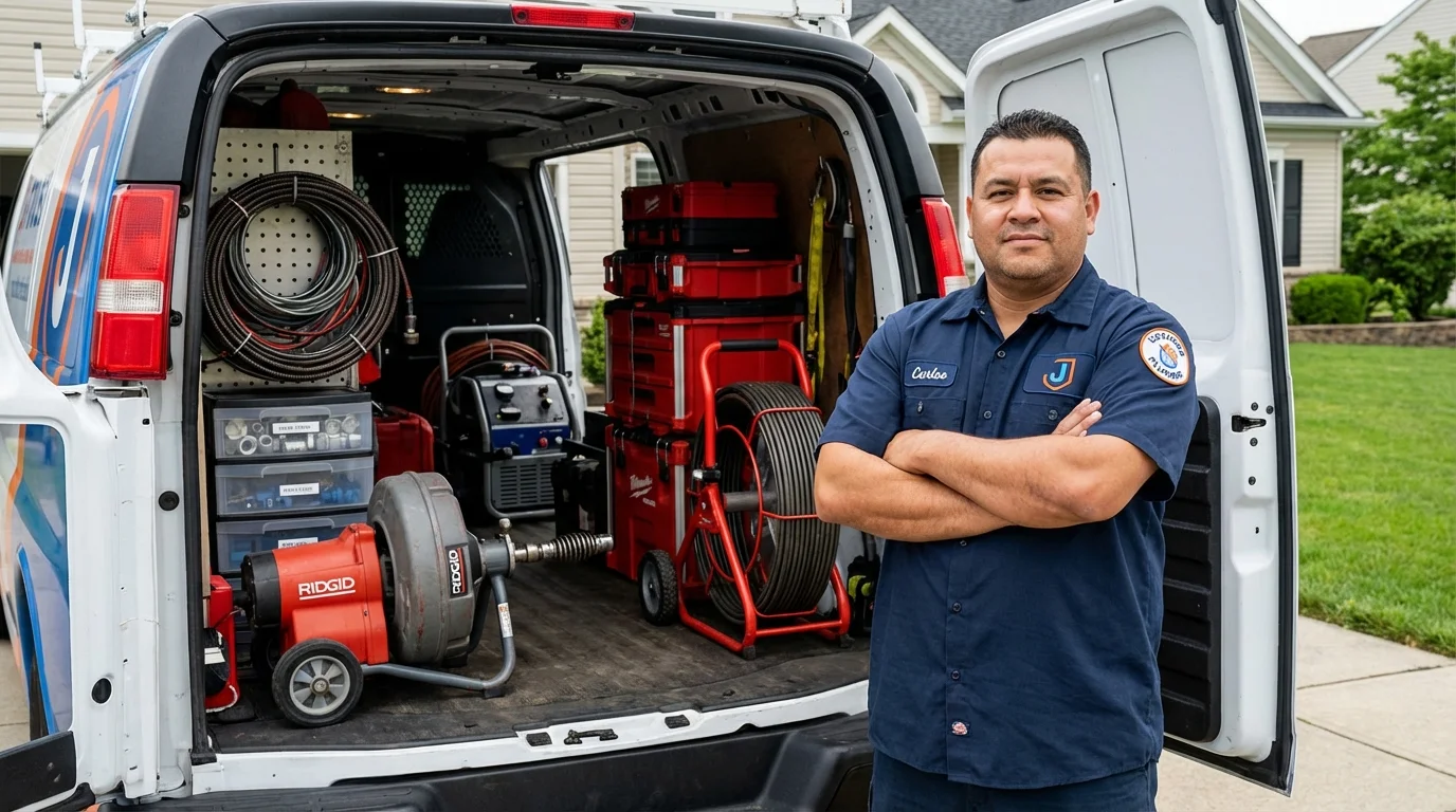 Professional drain cleaning equipment and Johns Plumbing LLC plumber in Union Point